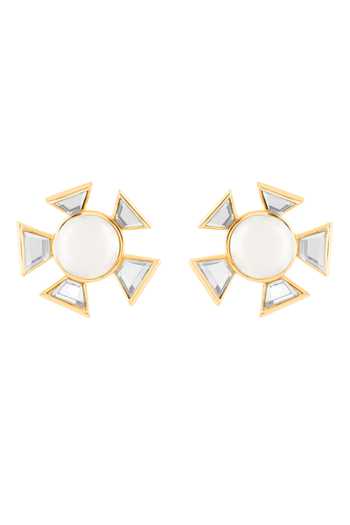 Isharya Pearl & Mirror Embellished Stud Earrings 