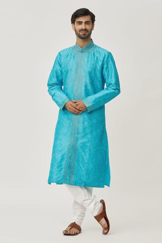 Cutdana Embroidered Kurta & Churidar Set 