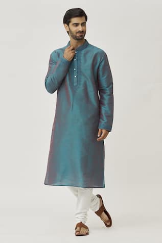 Cuffs Thread Work Kurta & Churidar Set 