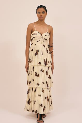 Amka Bunch Abstract Print Maxi Dress 
