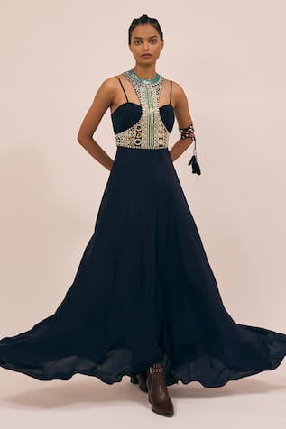 Amka Firefly Maxi Dress With Embroidered Jacket 