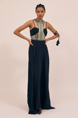 Amka Firefly Natural Silk Embroidered Jacket 