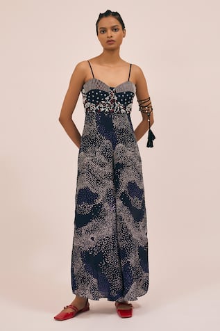Amka Yarrow Bloom Galaxy Print Embellished Jumpsuit 