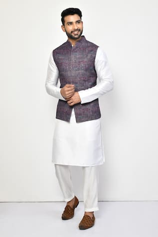 Arihant Rai Sinha Abstract Geometric Pattern Nehru Jacket 