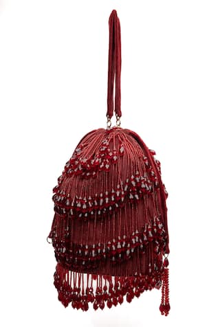 Nayaab By Sonia Pristine Raindrops Garnet Gleam Embellished Potli 