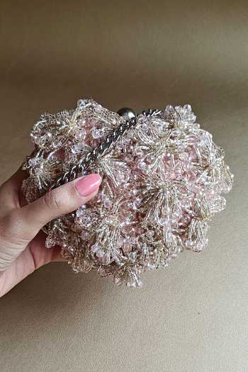 Plode Bead Tassel Embellished Micro Heart Bag 