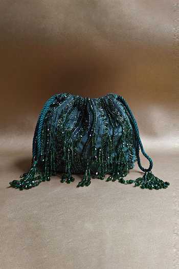 Plode Crystal Tasselled Embellished Potli 