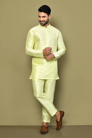 Mandarin Collar Solid Kurta Set 