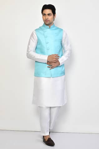 Plain Bundi Kurta Set 