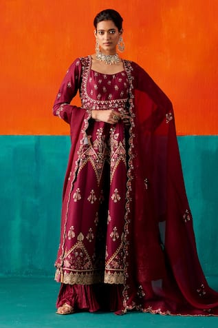 Aman Takyar Floral Embroidered Anarkali Set 