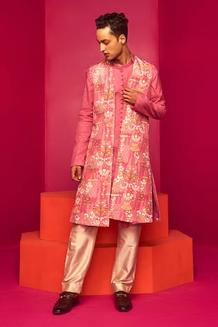 Krisha Sunny Ramani Chandelier Print Bundi & Kurta Set 