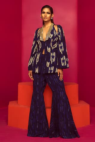 Krisha sunny Ramani Geometric Print Blazer & Pant Set 