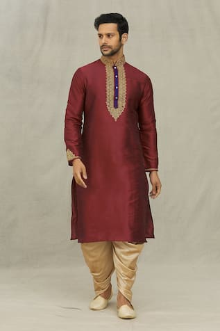 Vintage Dori Embroidered Yoke Kurta Set 