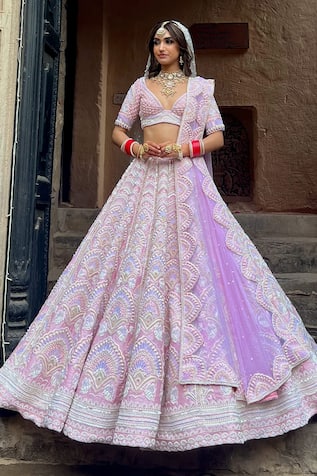 Riantas Florence Hand Embroidered Bridal Lehenga Set 