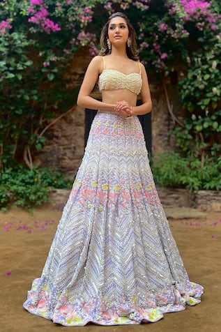 Riantas Alara Hand Embroidered Lehenga & Blouse Set 