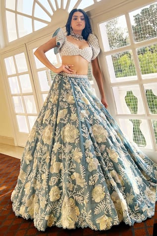 Riantas Layla Hand Embroidered Lehenga & Blouse Set 