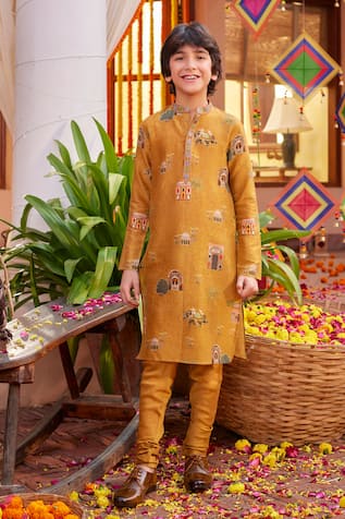 Kalista Ahren Mughal Print Kurta & Churidar Set 