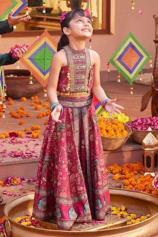 Kalista Scarlett Floral Print Embroidered Lehenga Set 