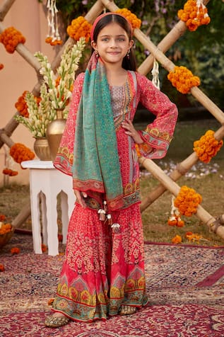 Kalista Sahiba Printed Embroidered Kurta & Sharara Set 