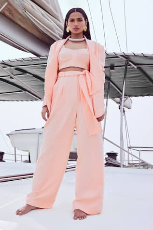 Nirmooha Solid High Waist Baggy Pant 