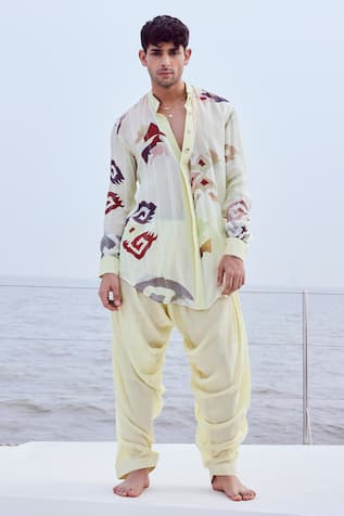 Nirmooha Patola Print Shirt & Patiala Pant Set 