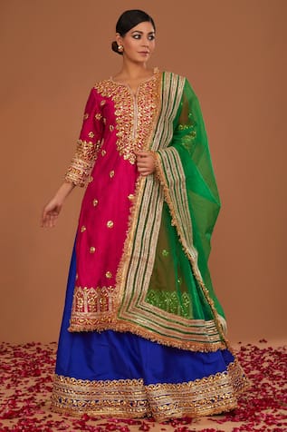 Preeti S Kapoor Embroidered A-Line Kurta Sharara Set 