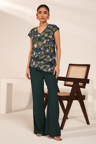 Nayantara Couture Lucy Thread Embroidered Top & Pant Set 