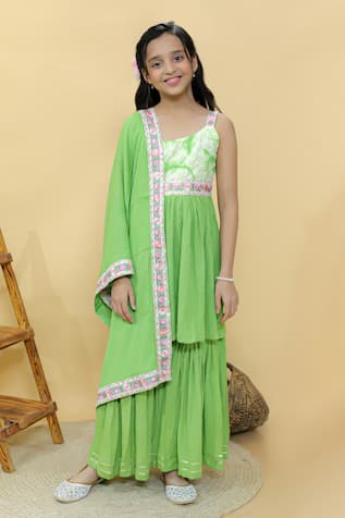 Kalp Sparkling Embroidered Kurta Sharara Set 