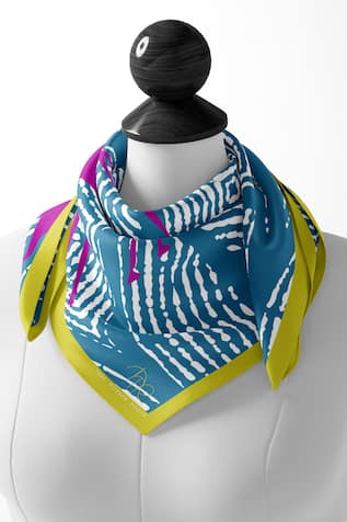 Thee Modern Roots Winding Willow Path Silk Printed Scarf 