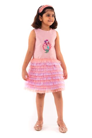 A Little Fable Embellished Mermaid Ruffle Dress 