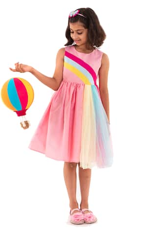 A Little Fable Rainbow Fun Flared Dress 