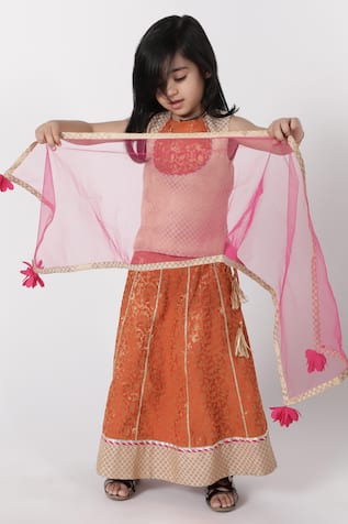 A Little Fable Mandawa Floral Brocade Pattern Lehenga Set 