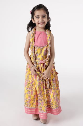 A Little Fable Sanganer Floral Print Lehenga Set 