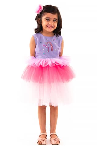 A Little Fable Magnificent Unicorn Embroidered Dress 