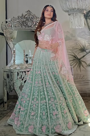 Riantas Jezebel Hand Embroidered Bridal Lehenga Set 