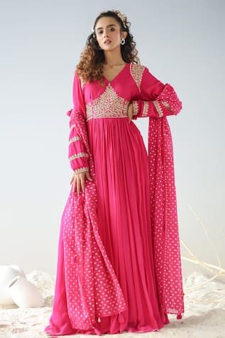 fcity.in - Wine Color Designer Stylish Gown For Women / Trendy Modern Women
