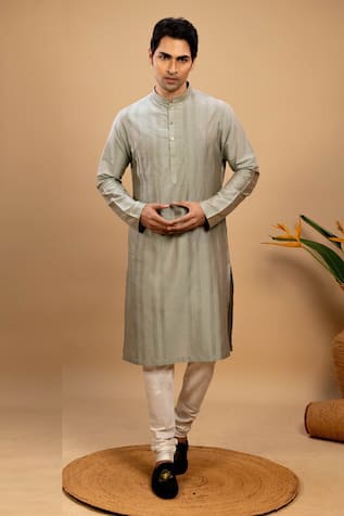 Agape Pintuck Pattern Kurta With Churidar 