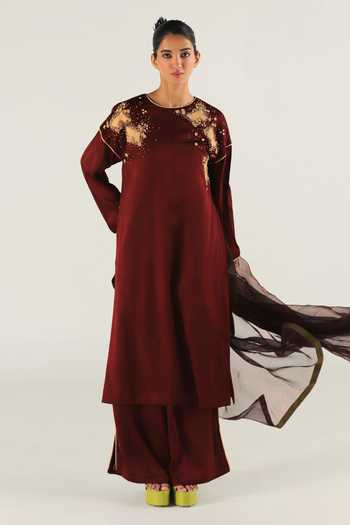 Til Thread Work Boyfriend Kurta & Pant Set 