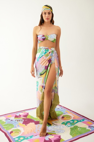 Sexy Sarong Plage High Waist Bathing Suit Cover Up Set – Ishka