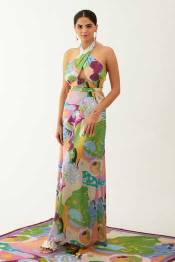 Tizzi Kerasi Abstract Print Dress 