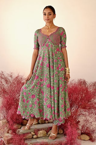 Baise Gaba Haana Floral Embroidered Anarkali 