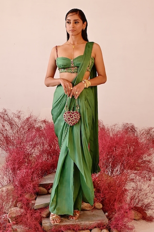 Baise Gaba Calista Embroidered Dhoti Skirt Saree Set