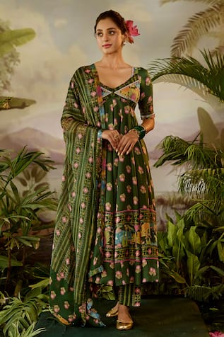 Baise Gaba Gauri Flora Print Anarkali Set 