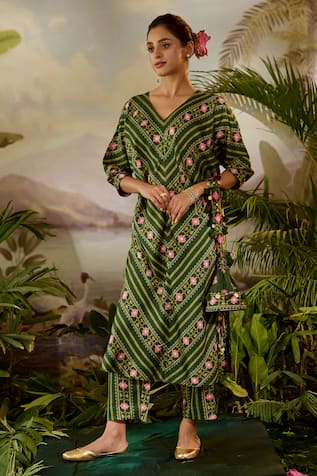 Baise Gaba Tahir Printed Dolman Sleeve Kurta 