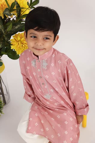LA Dee DA Bandhani Print Silk Kurta Set 