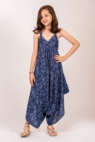 Asymmetric Palazzo Floral Print Jumpsuit 
