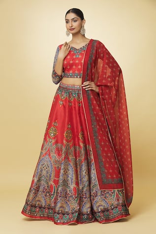 Samyukta Singhania Mughal Floral Print Lehenga Set 