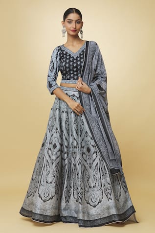 Samyukta Singhania Printed Monochrome Lehenga Set 