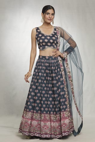 Samyukta Singhania Floral Butti Print Lehenga Set 