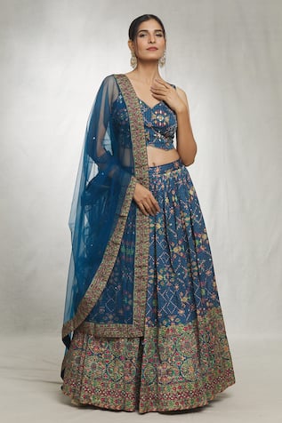 Samyukta Singhania Floral Jaal Print Lehenga Set 